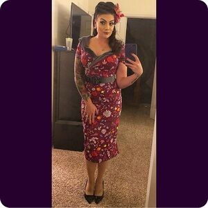 Pinup Girl Clothing Dapper Day First Frost Dress in Plum